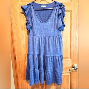 Max Studio Tiered Dress, ruffled sleeveless, Size Large....Great sun dress!